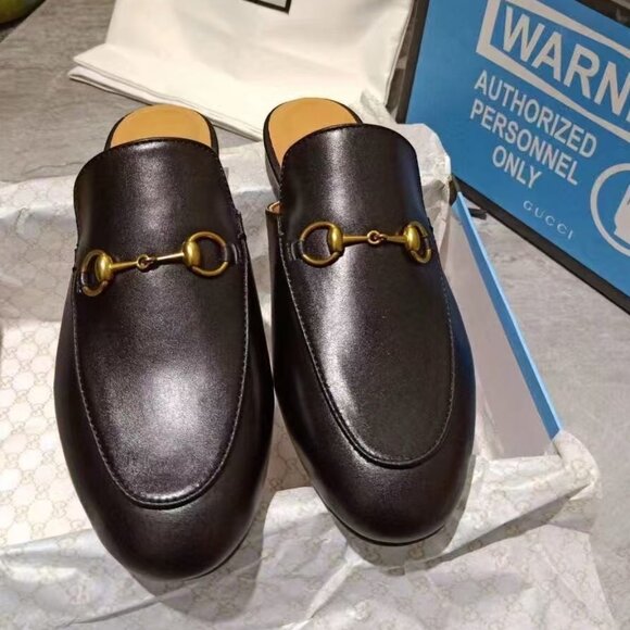 Gucci Black Leather Women's Loafers - Picture 1 of 4